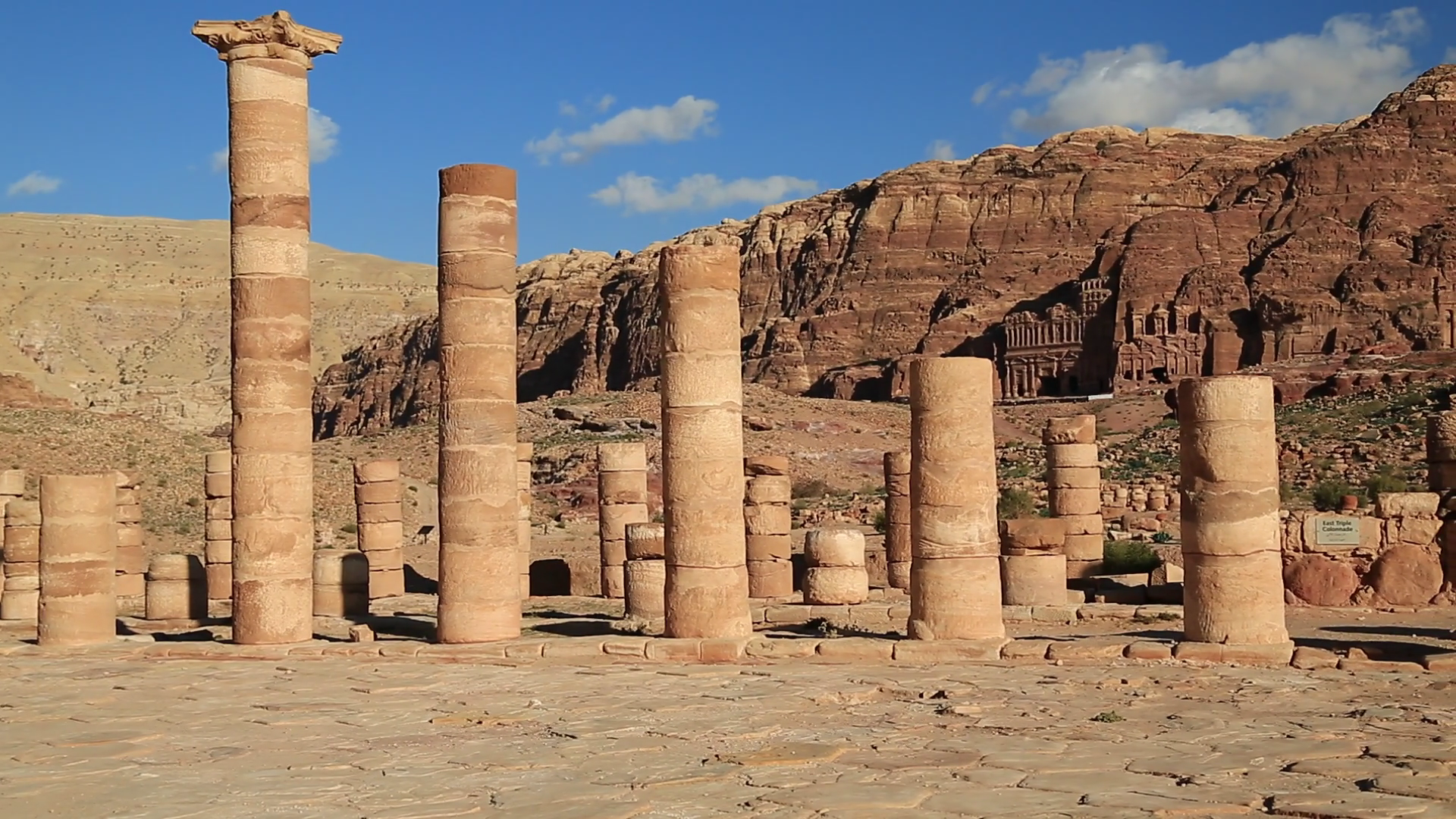Columns Of Great Temple In Petra Ancient Historical And