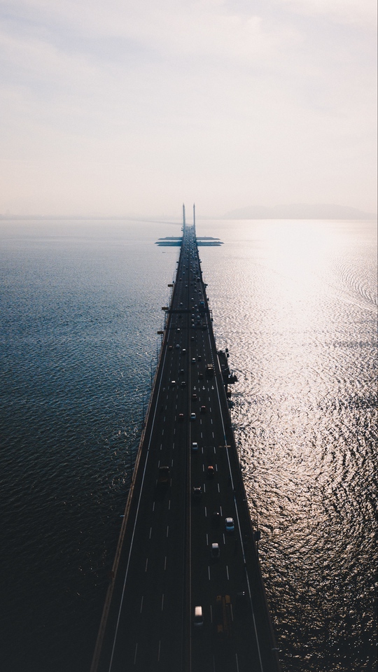 Wallpaper Road Bridge Top Sea Traffic