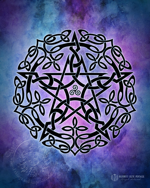 Wiccan Pentagram Wallpaper Blue myst celtic pentacle