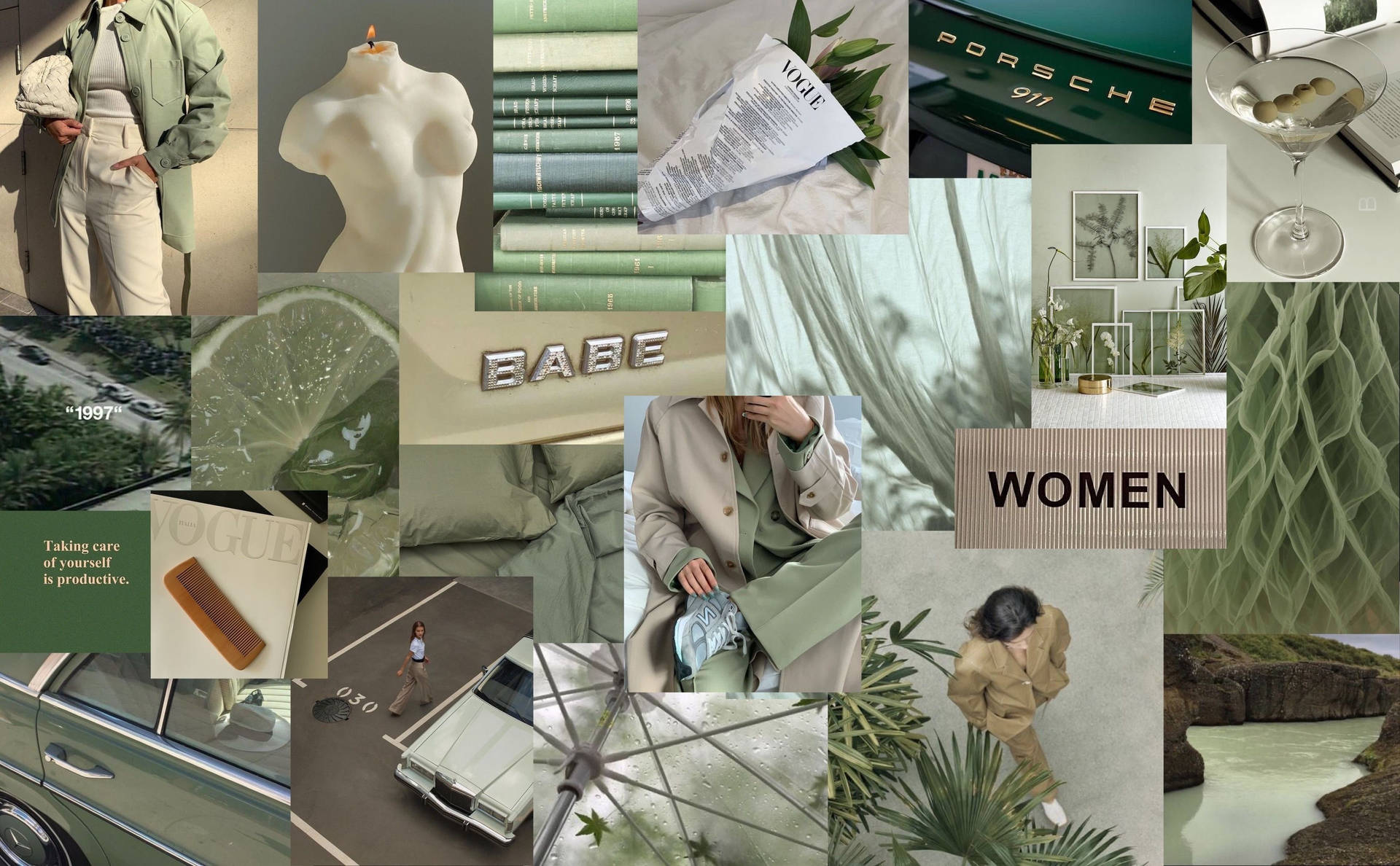 Sage Green Aesthetic Wallpaper
