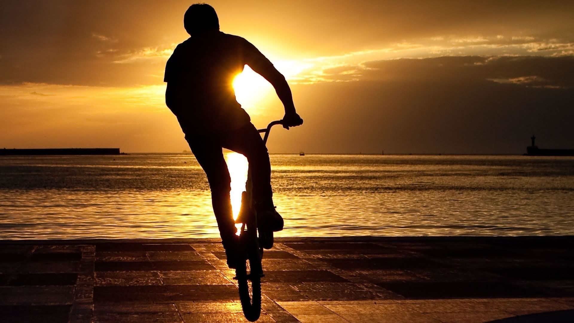 Bmx Jump At Sunset HD Wallpaper Sport Mountain Bike