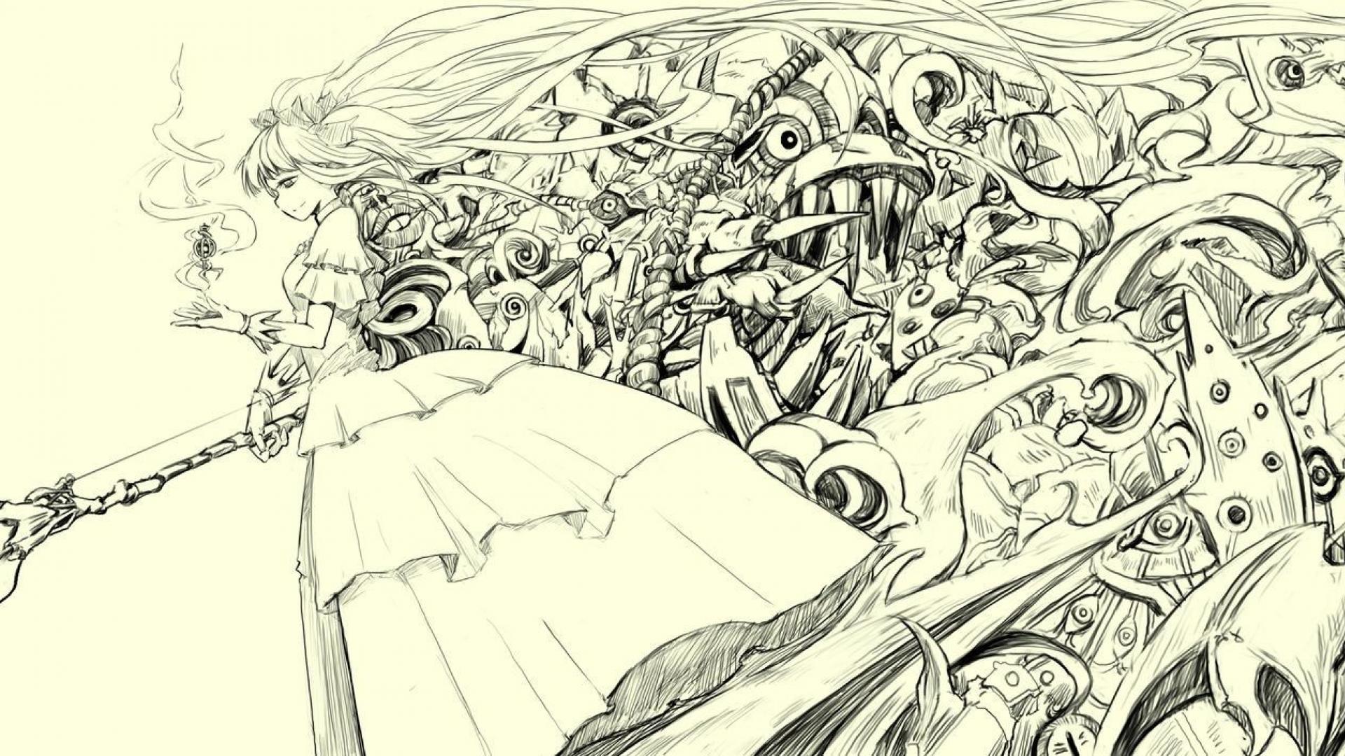Black And White Drawings Wallpaper