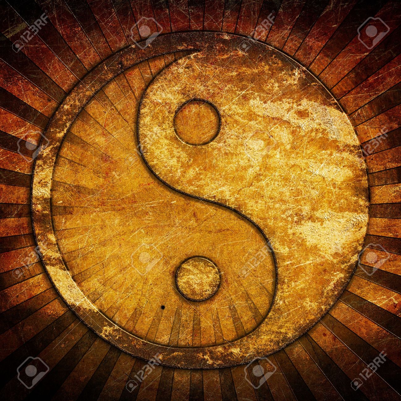 Grunge Yin Yang Symbol Background Stock Photo Picture And Royalty