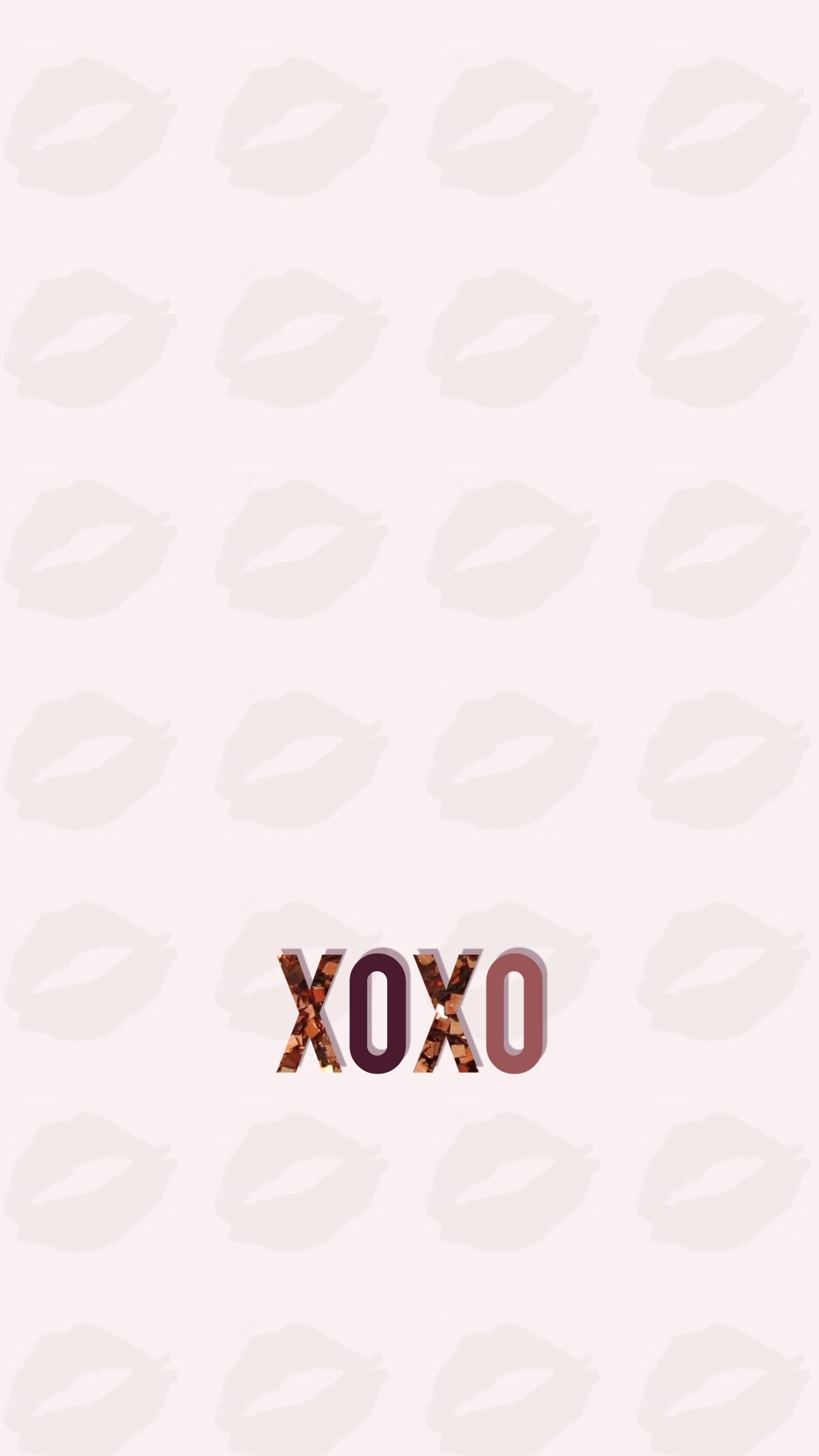 Wallpaper background iPhone Android HD Xoxo lips kiss gold