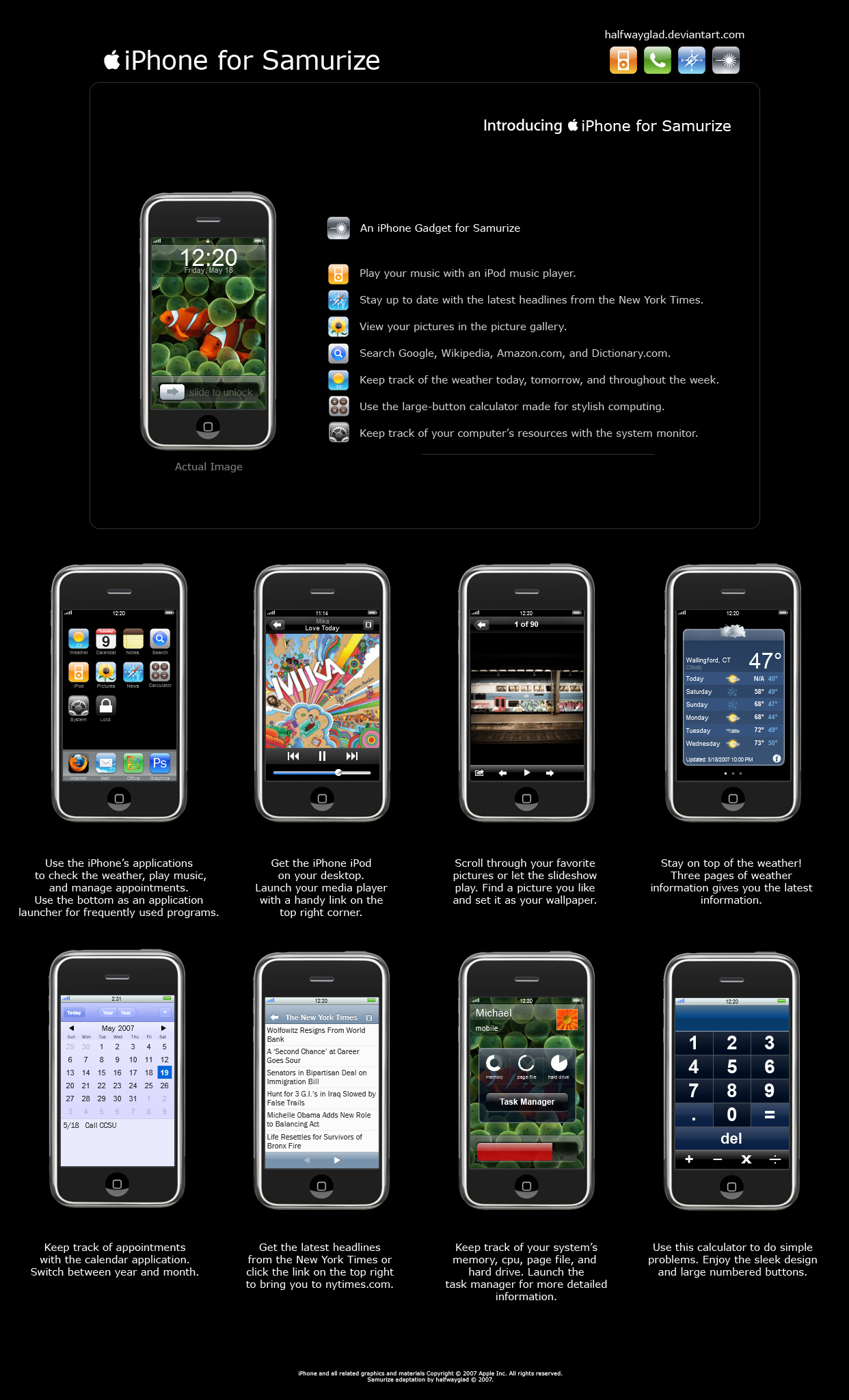 iPhone For Samurize By Halfwayglad