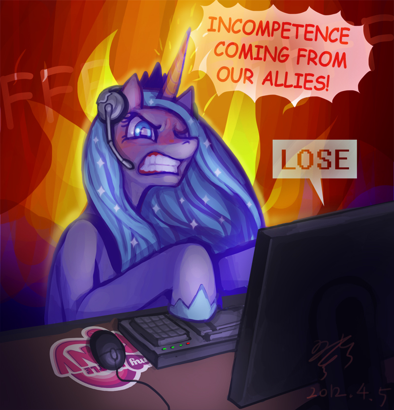 Mlp Angry Luna Gamer By Pmo0908