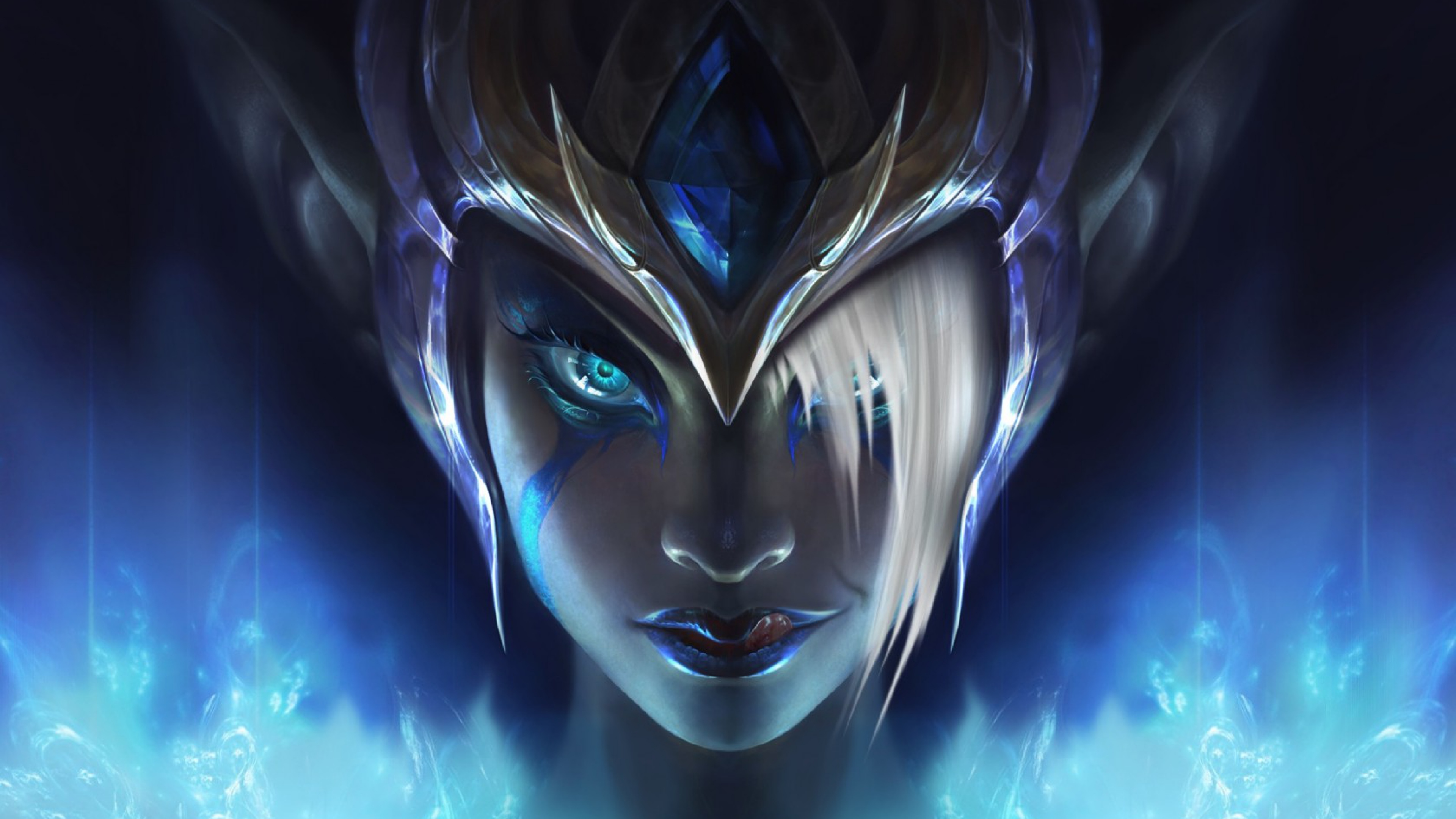League Of Legends Morgana Art Girl Helmet Wallpaper Background 4k