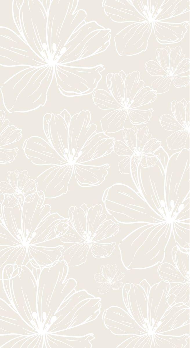iPhone Neutral Background Wallpaper Flowery