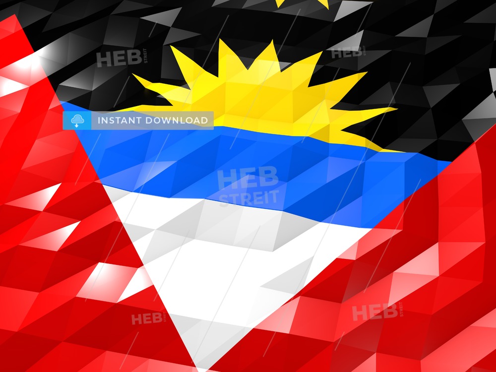 Flag Of Antigua And Barbuda 3d Wallpaper Illustration Hebstreits