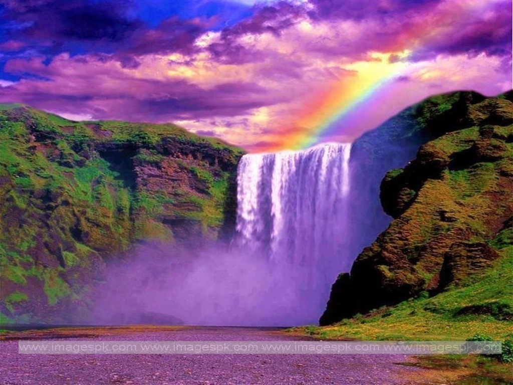 Desktop Wallpapers Waterfalls with Rainbow - WallpaperSafari