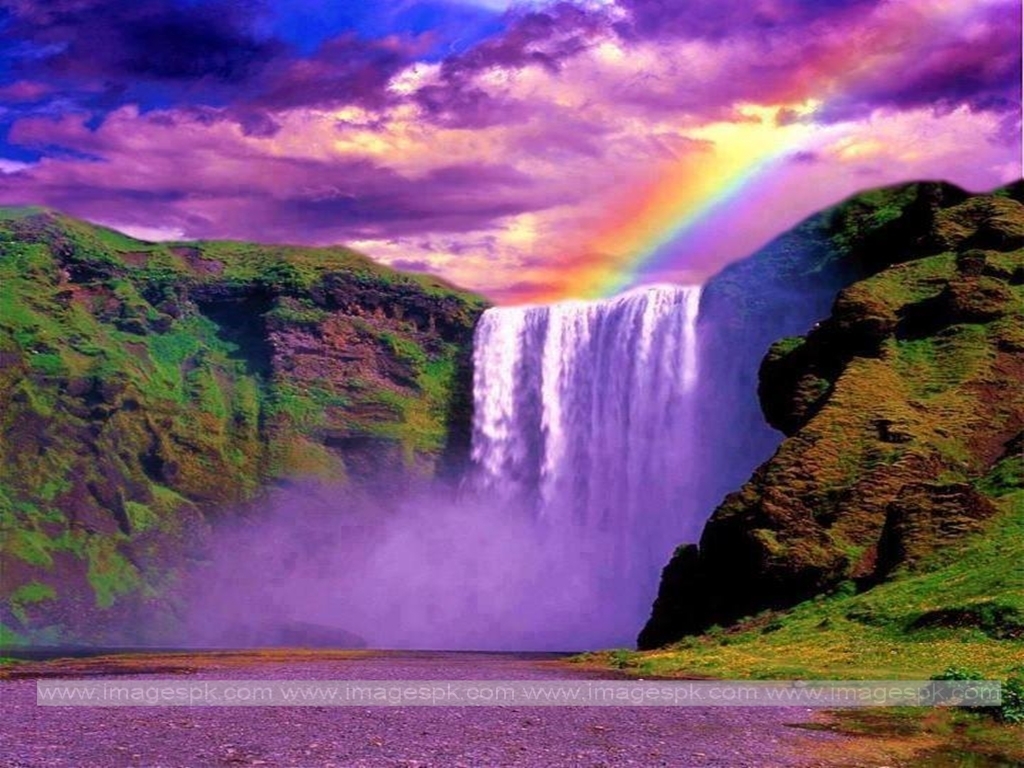 Desktop Wallpapers Waterfalls With Rainbow WallpaperSafari