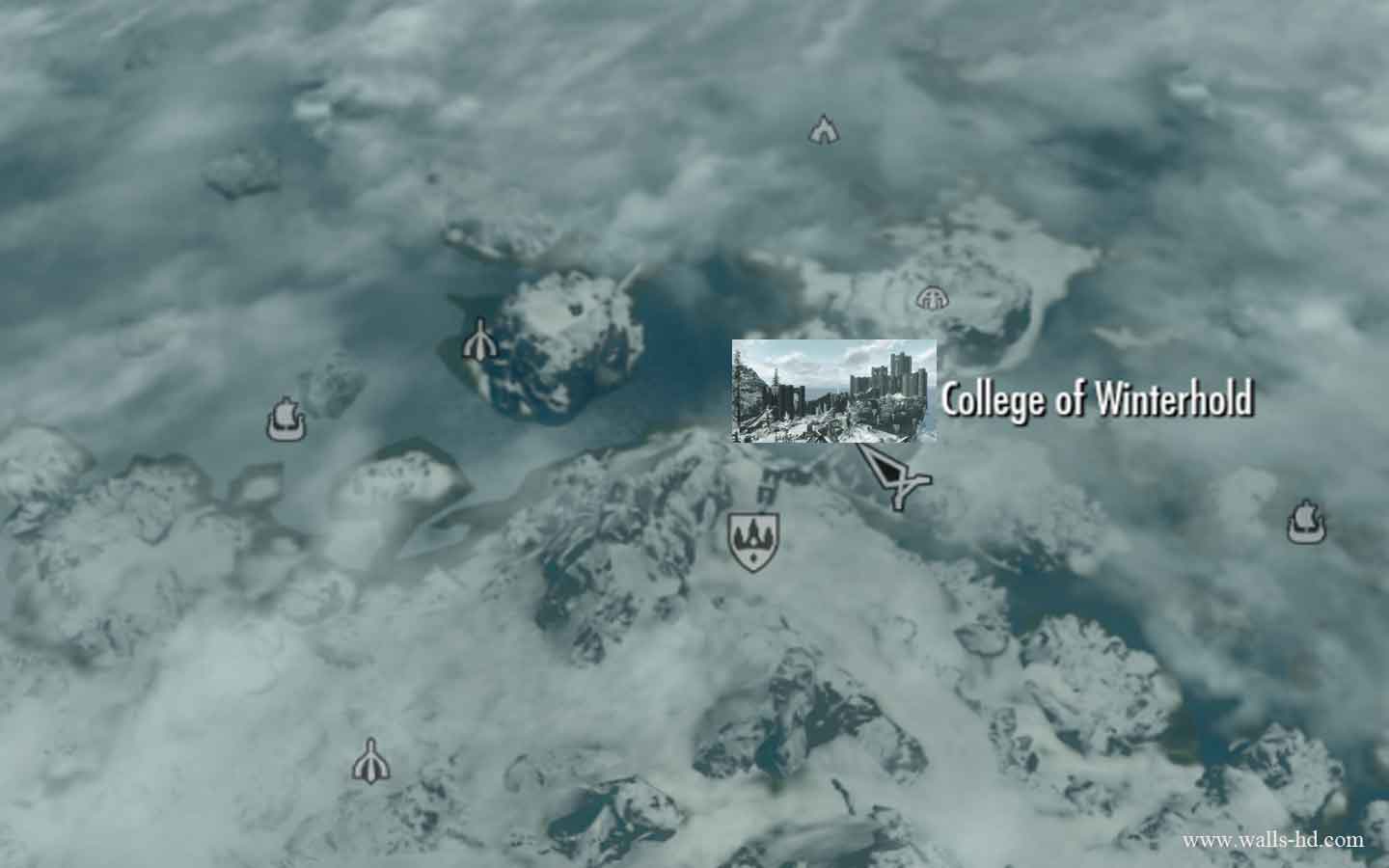 Wallpaper Skyrim College Of Winterhold Map