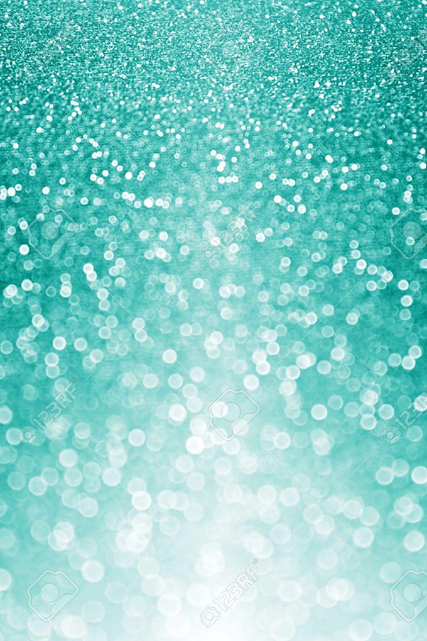 Teal Or Turquoise Green Glitter Sparkle Christmas Background Party