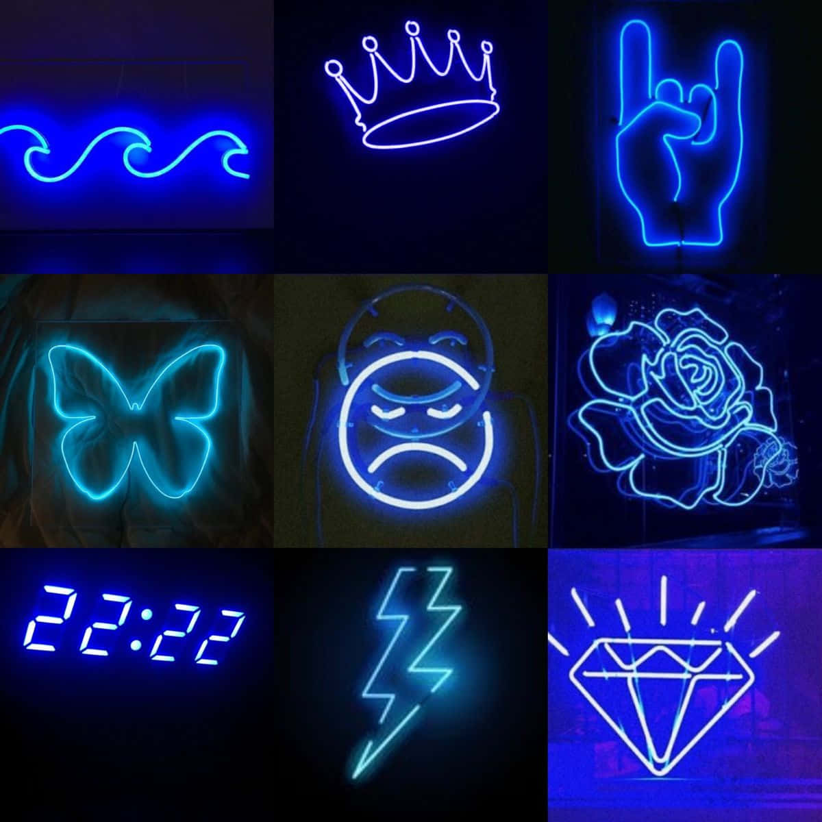 Blue Aesthetic Neon Wallpaper