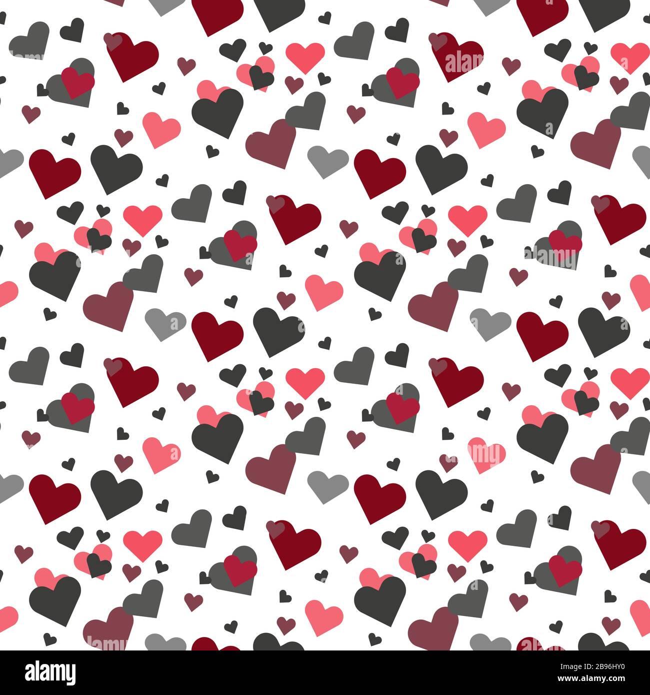 Valentines Day Seamless Pattern Love Romance Flat Line Icons