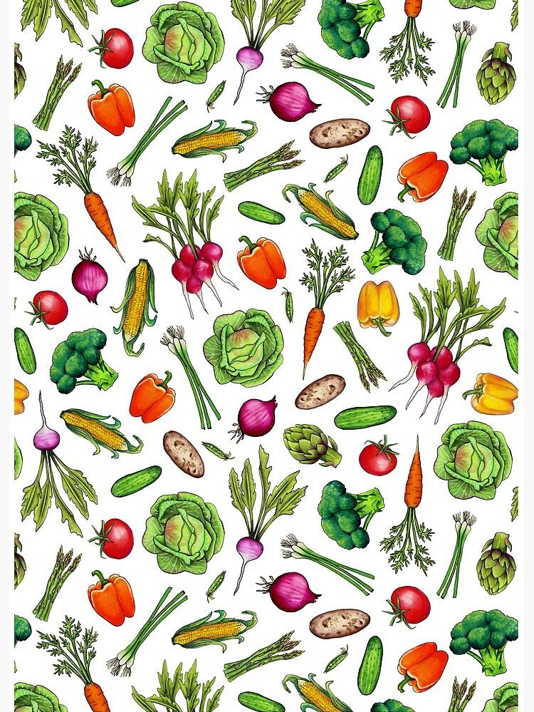 Vegetable Garden Summer Pattern With Colorful Veggies Art Board
