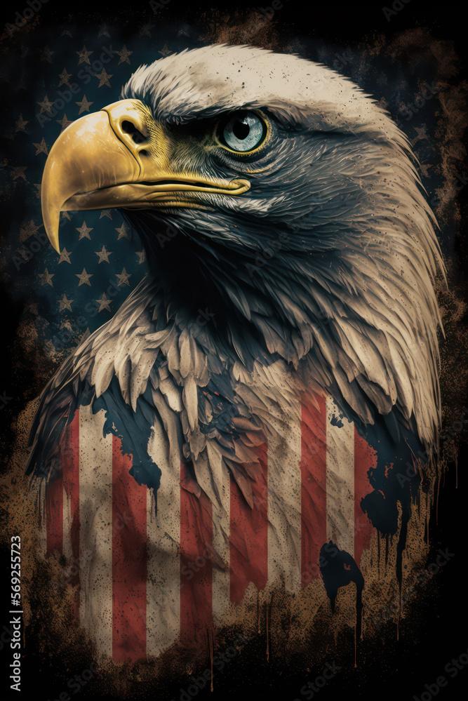 🔥 Free download Patriotic american bald eagle in fron of USA flag ...
