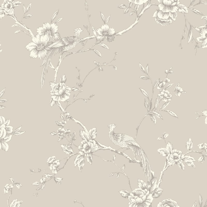 422803 Chinoise Taupe Arthouse Opera Wallpaper Floral Bird