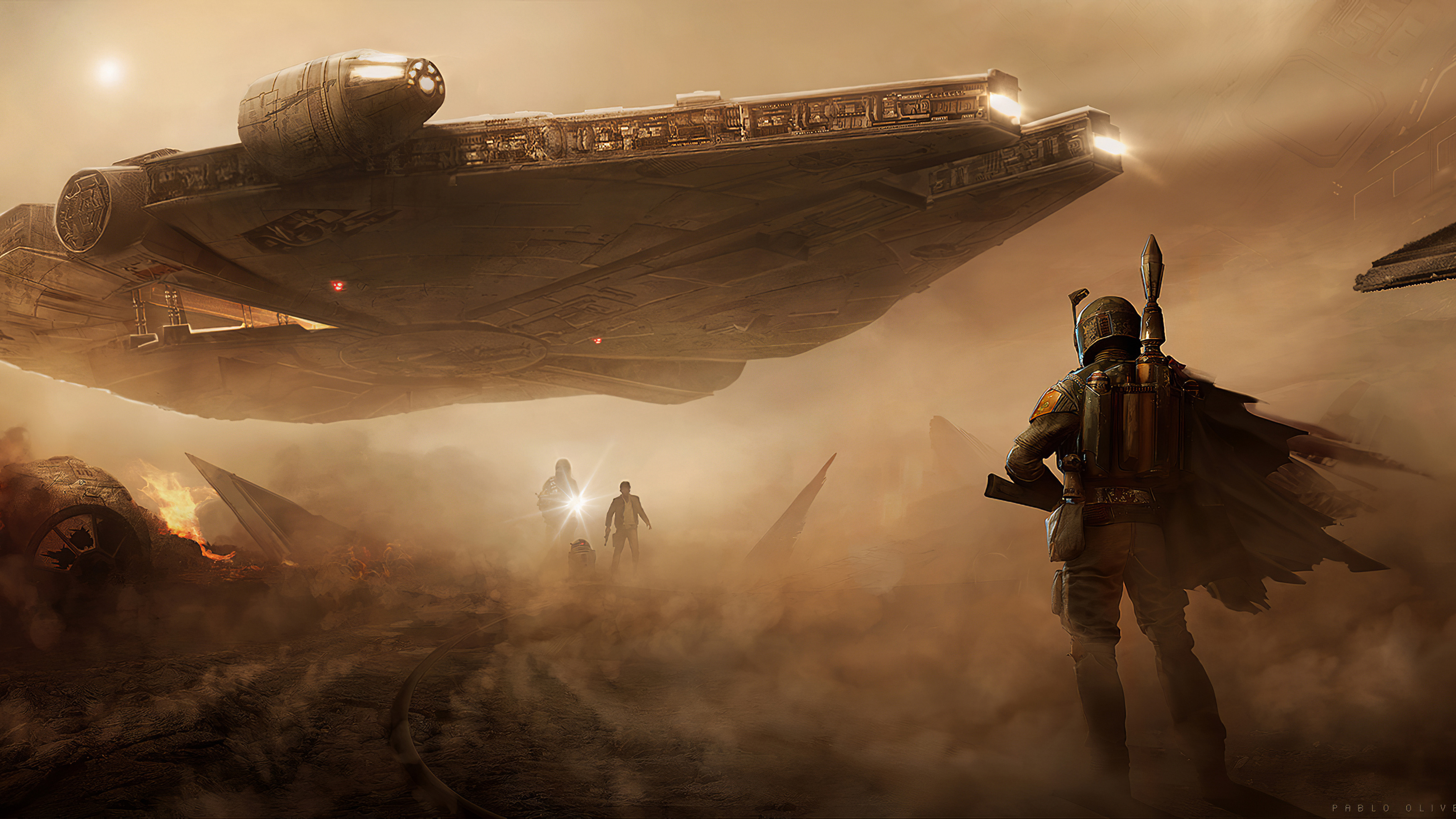 The Mandalorian Ship 4k HD Wallpaper Image