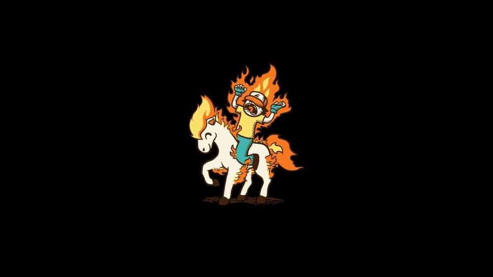 Pokemon Fire Black Ponyta Ash Ketchum HD Wallpaper Anime
