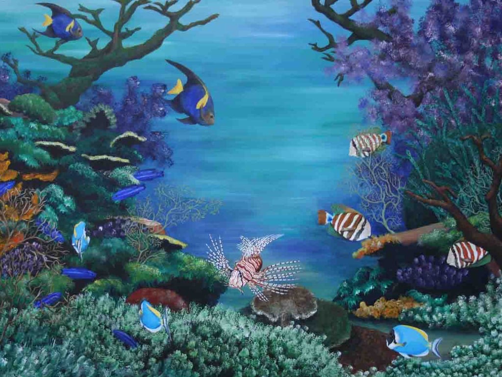 Undersea Preschool Mural Inspiration 1024x768