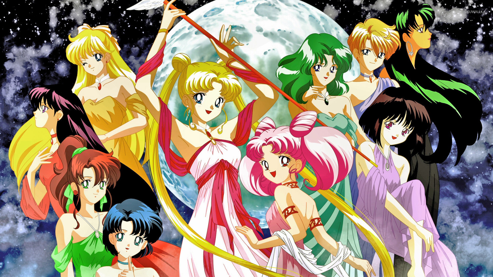 Sailor Moon Character Gathering Wallpaper Anime