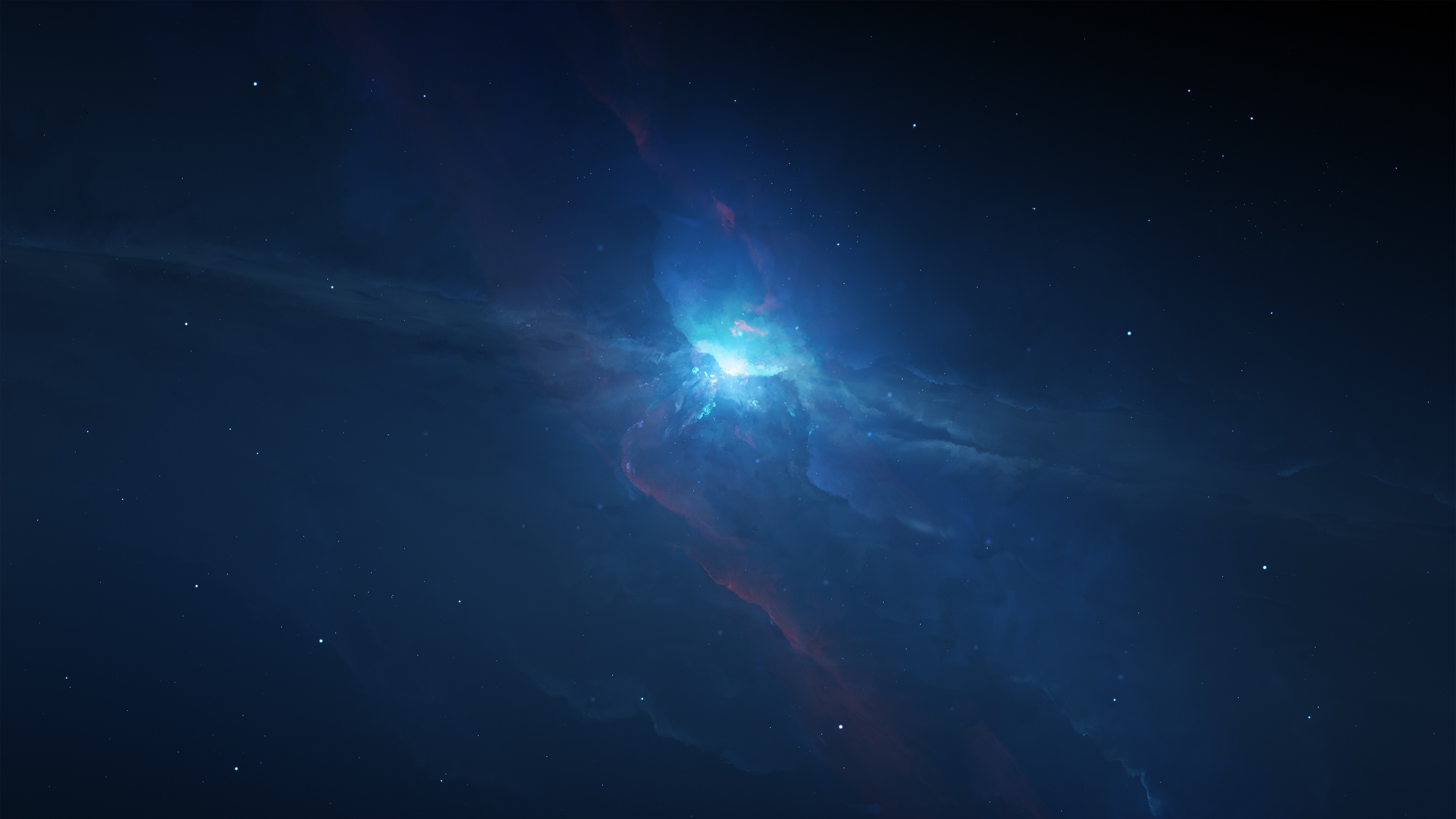 A stunning 4k wallpaper of a nebula in deep space, with vibrant blue and red hues illuminating the cosmic dust clouds. Perfect for space enthusiasts
