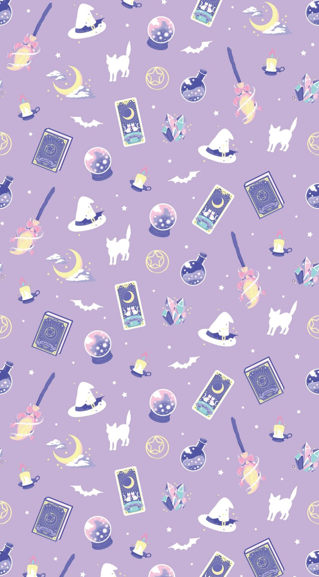 Pastel Witch Pattern Aesthetic Wallpaper