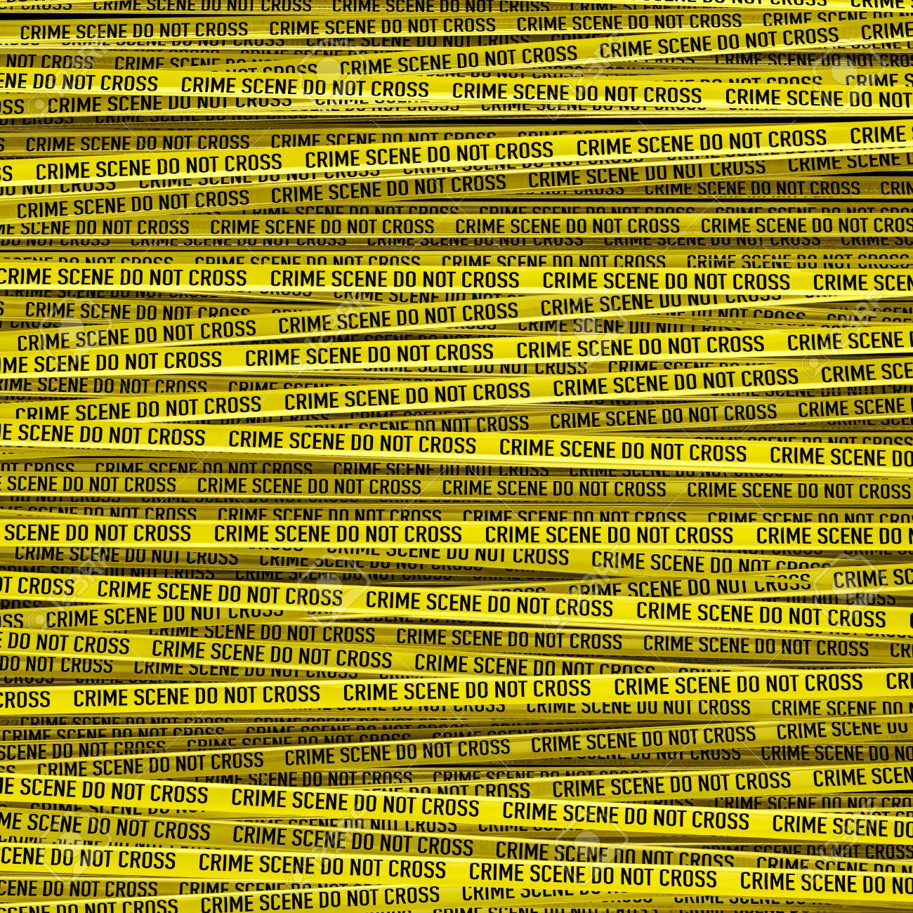 Crime Scene Tape 3d Render Of Large Background