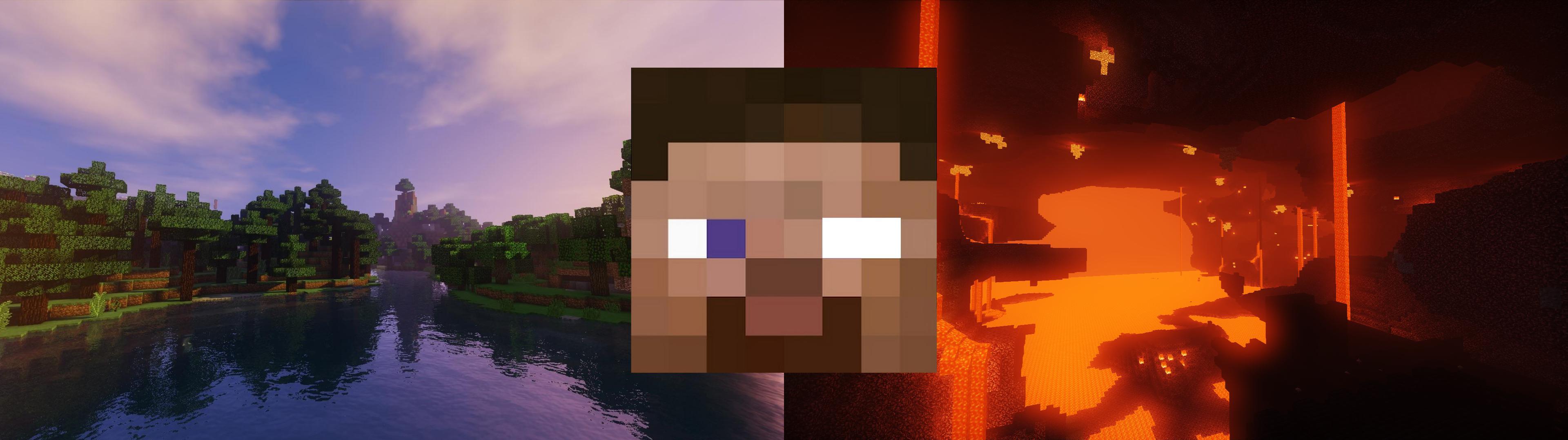 Decided to make a dual monitor minecraft wallpaper as there arent