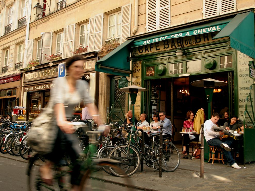 Bicycle Wallpaper Photos Cache Sidewalk Cafe Paris