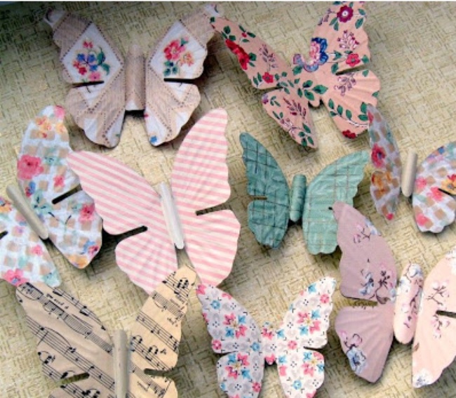 Upcycled Wallpaper Butterfly Mags Transform Vintage