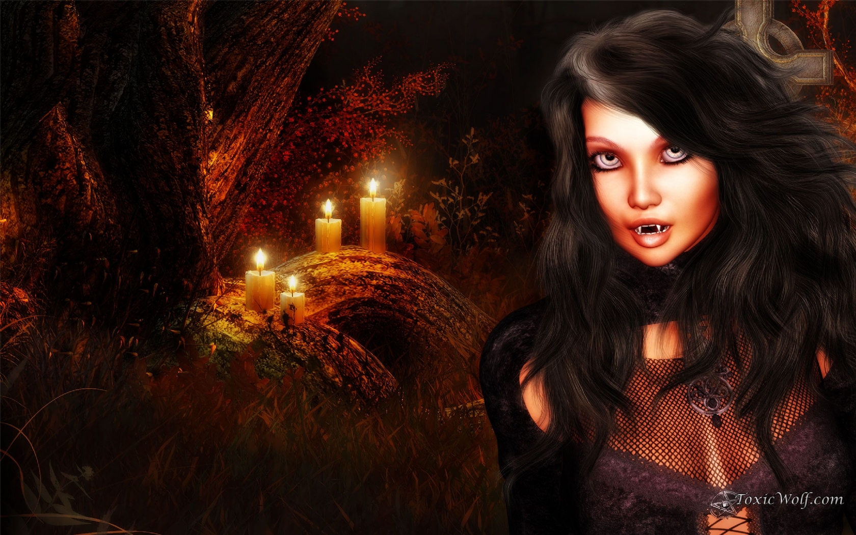 Fantasy Toxic Wolf Vampire Desktop Wallpaper Nr By Toxicwolf