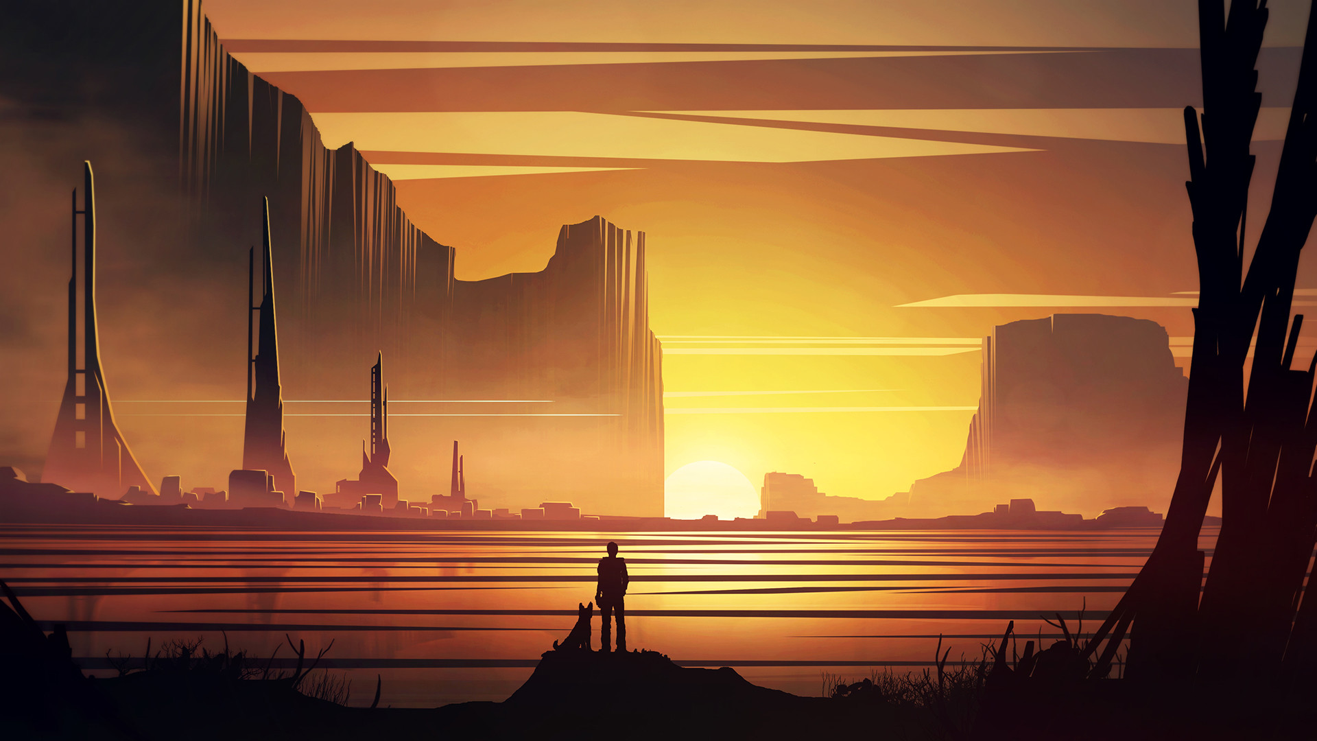 Sci Fi Landscape HD Wallpaper By Michal Kv