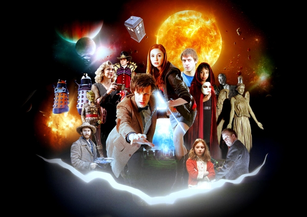Eleventh Doctor Who River Song Weeping Angel Daleks R Wallpaper