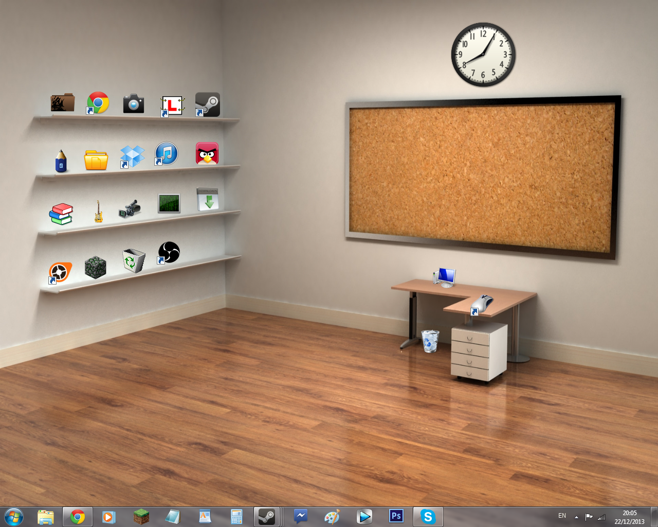 My desktop after seeing that sweet game shelf background gaming