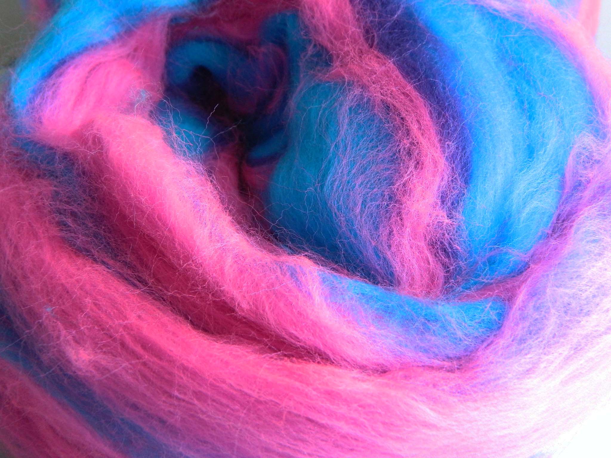 Wool Roving custom blend Merino Cotton Candy Colorway version 2 4