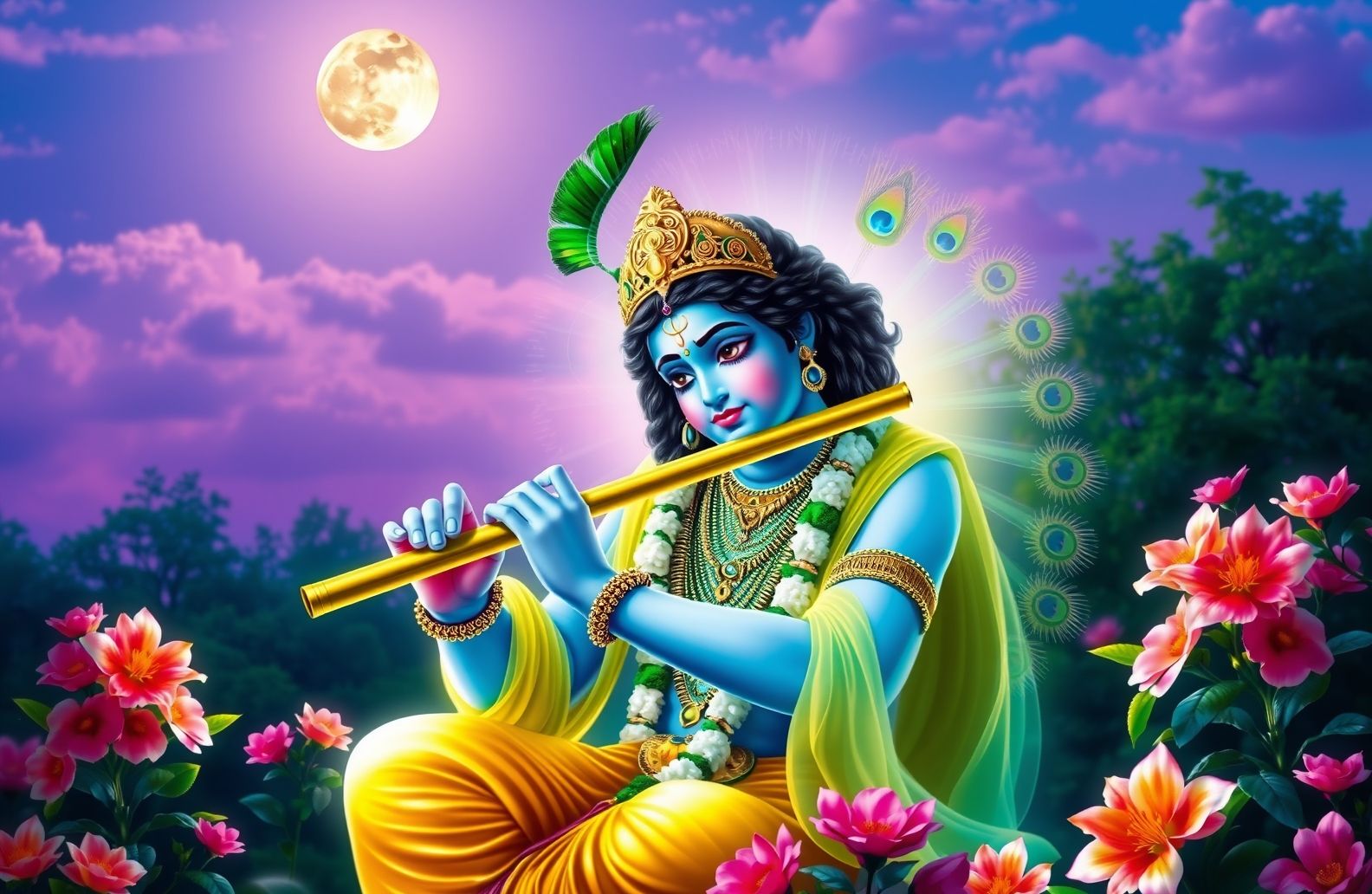 God Krishna HD Wallpaper