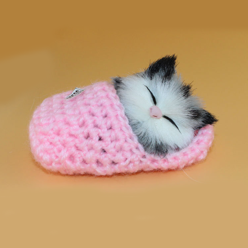 Cute Lovely Simulation Sounding Shoe Kittens Cats Plush Kids Toys