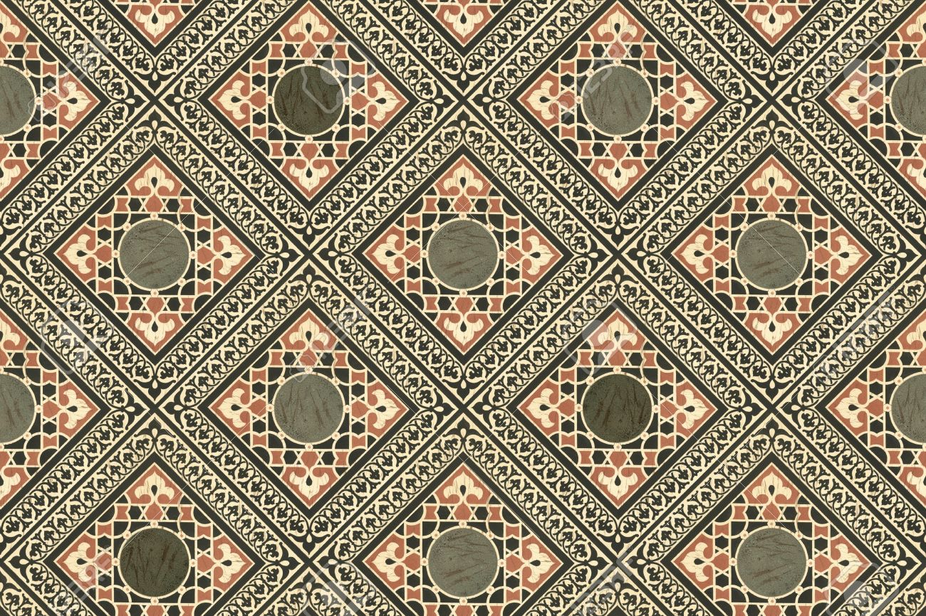 Seamless Wallpaper Design Based On Antique Persian Tile Patterns