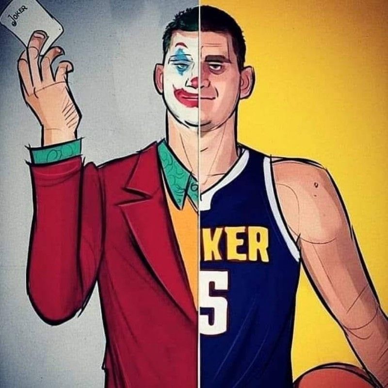 Artwork Depicting Nikola The Joker Jokic As Of Batman