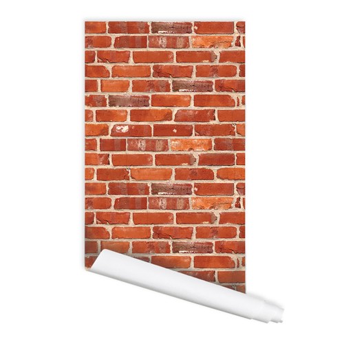 🔥 Free download Red Brick Seamless Peel Stick Repositionable Fabric