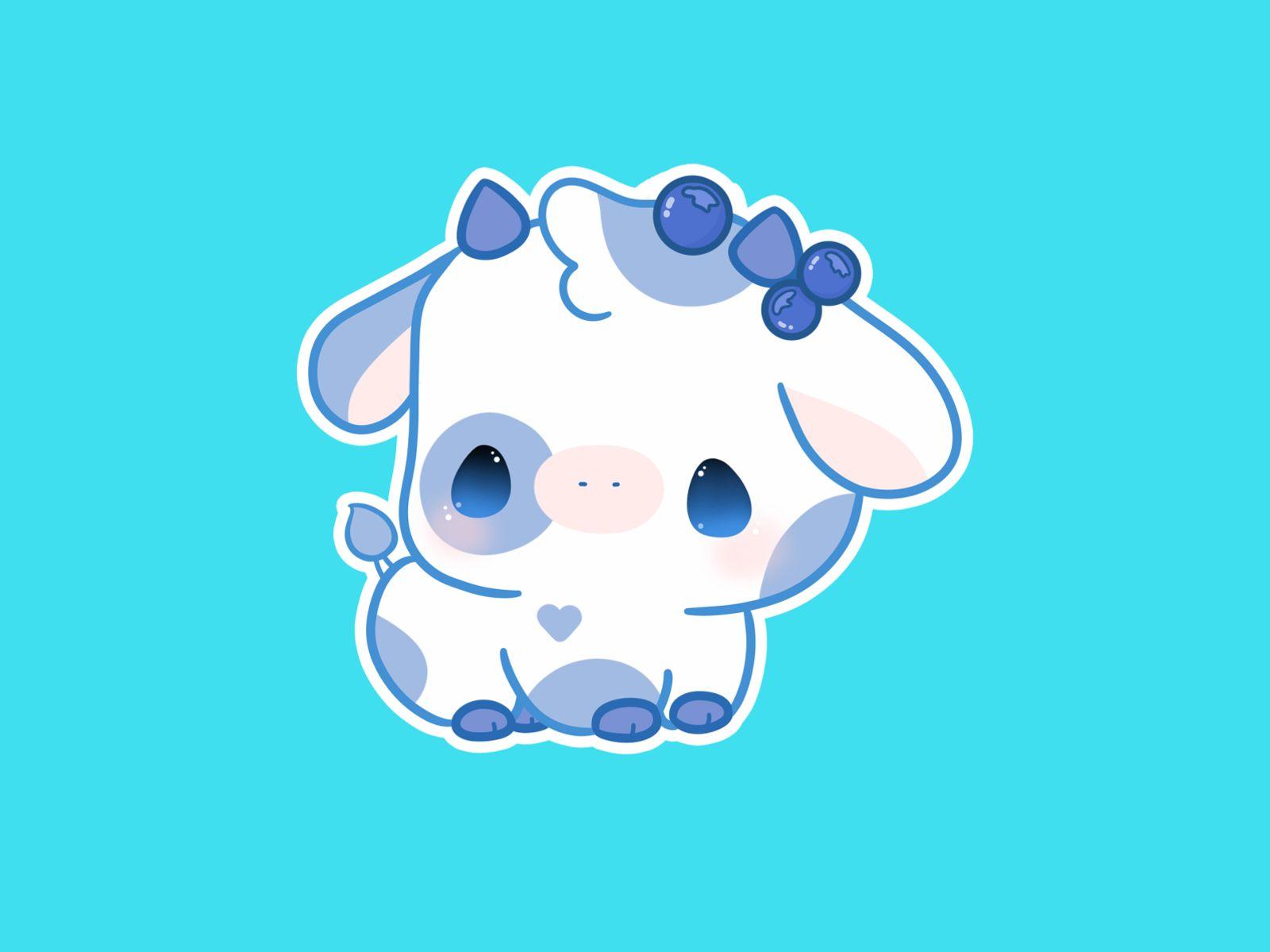 Blueberry Cute Cow Cows Easy Doodles Drawings