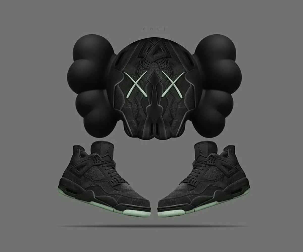 Kaws X Air Jordan Collaboration Sneakers Wallpaper