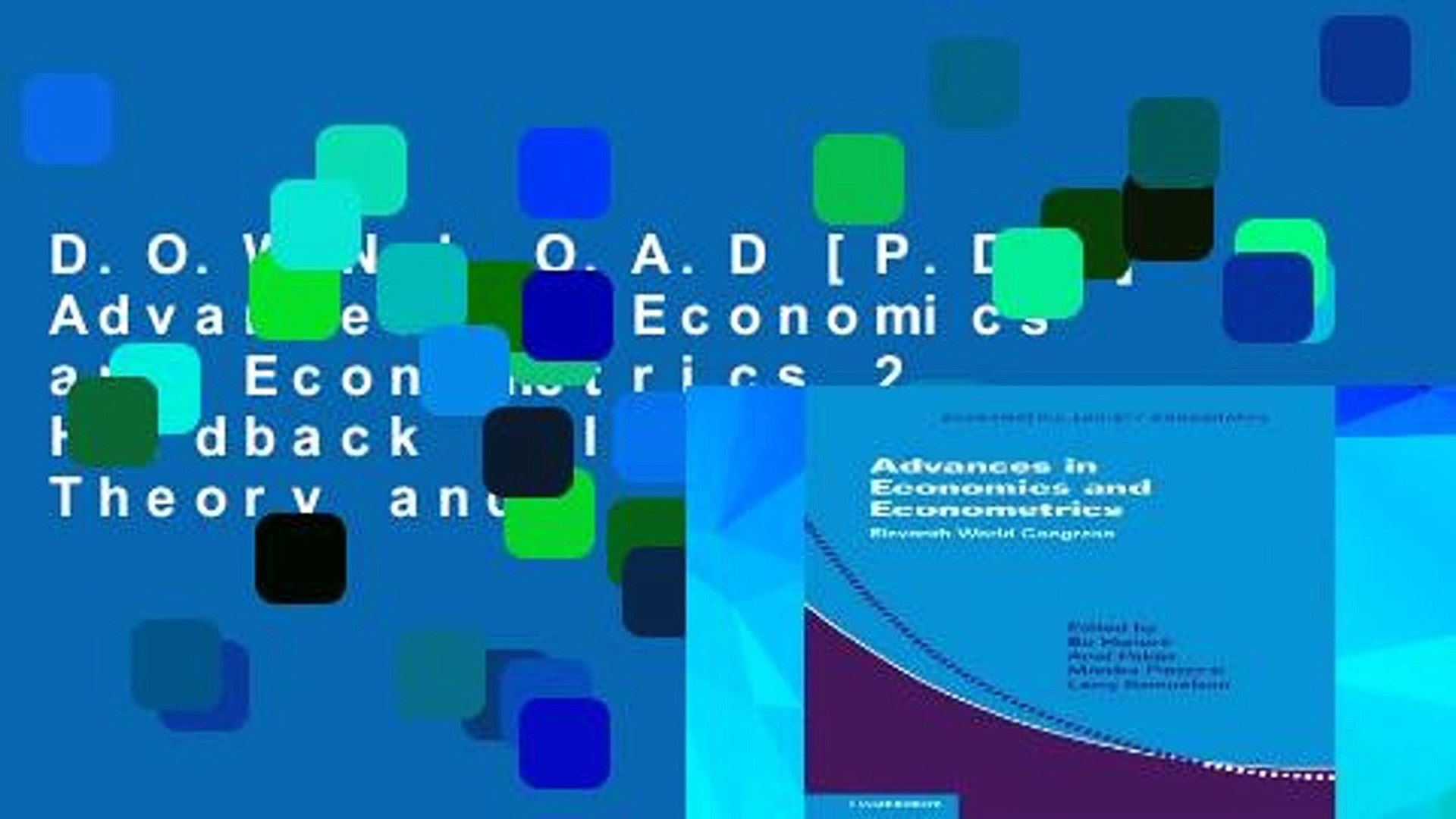 D O W N L A P F Advances In Economics And Econometrics