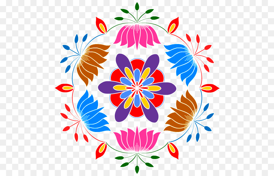 Diwali Floral Background Clipart Rangoli Design