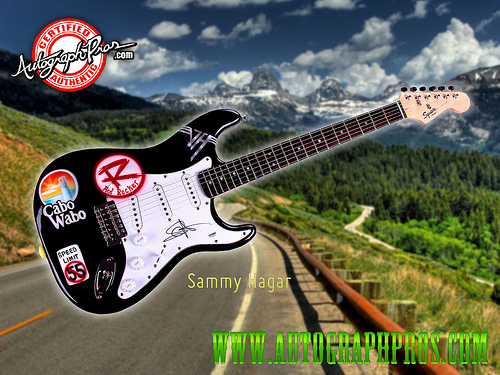 Sammy Hagar Autographed Guitar Wallpaper Photo