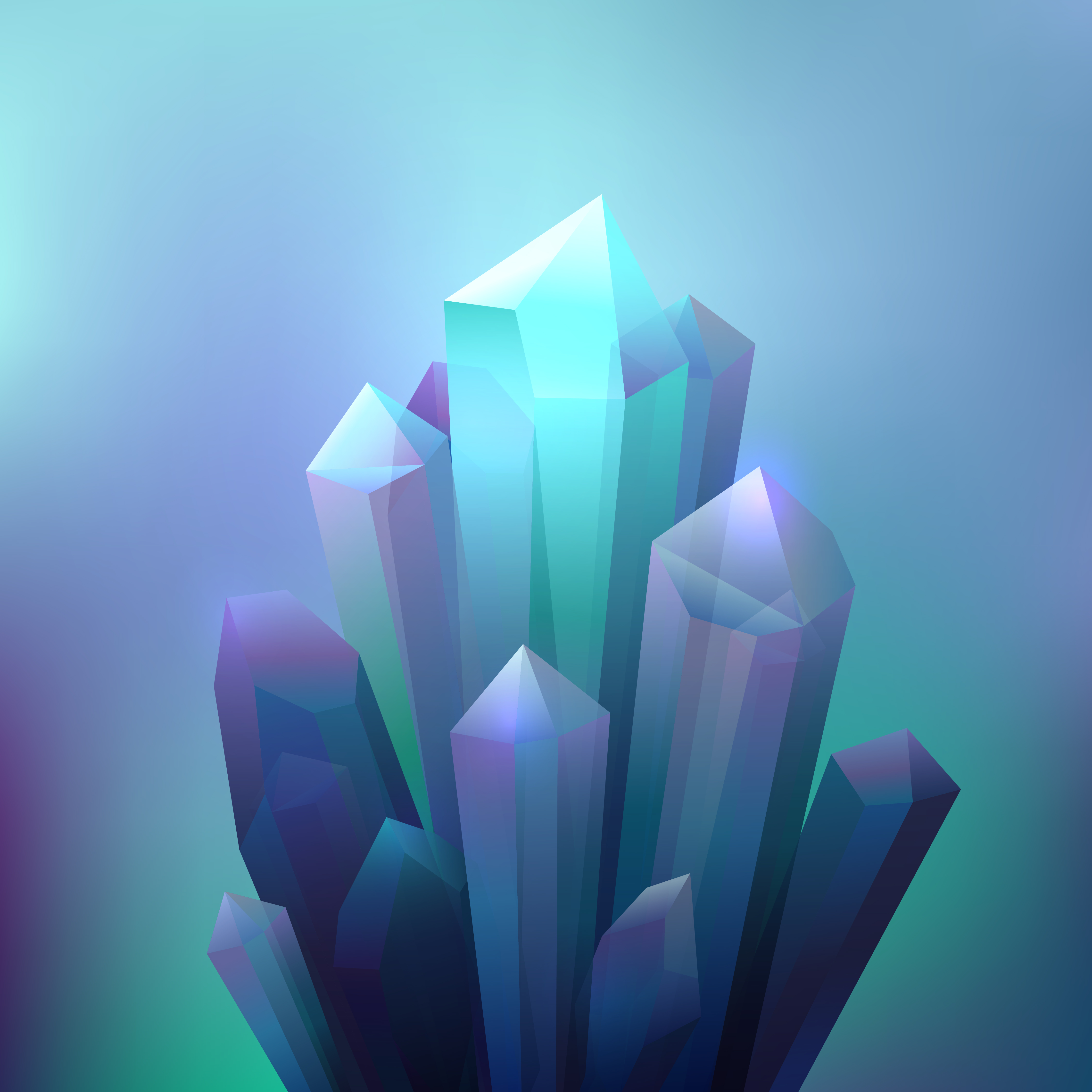 Crystal Minerals Background Vectors Clipart