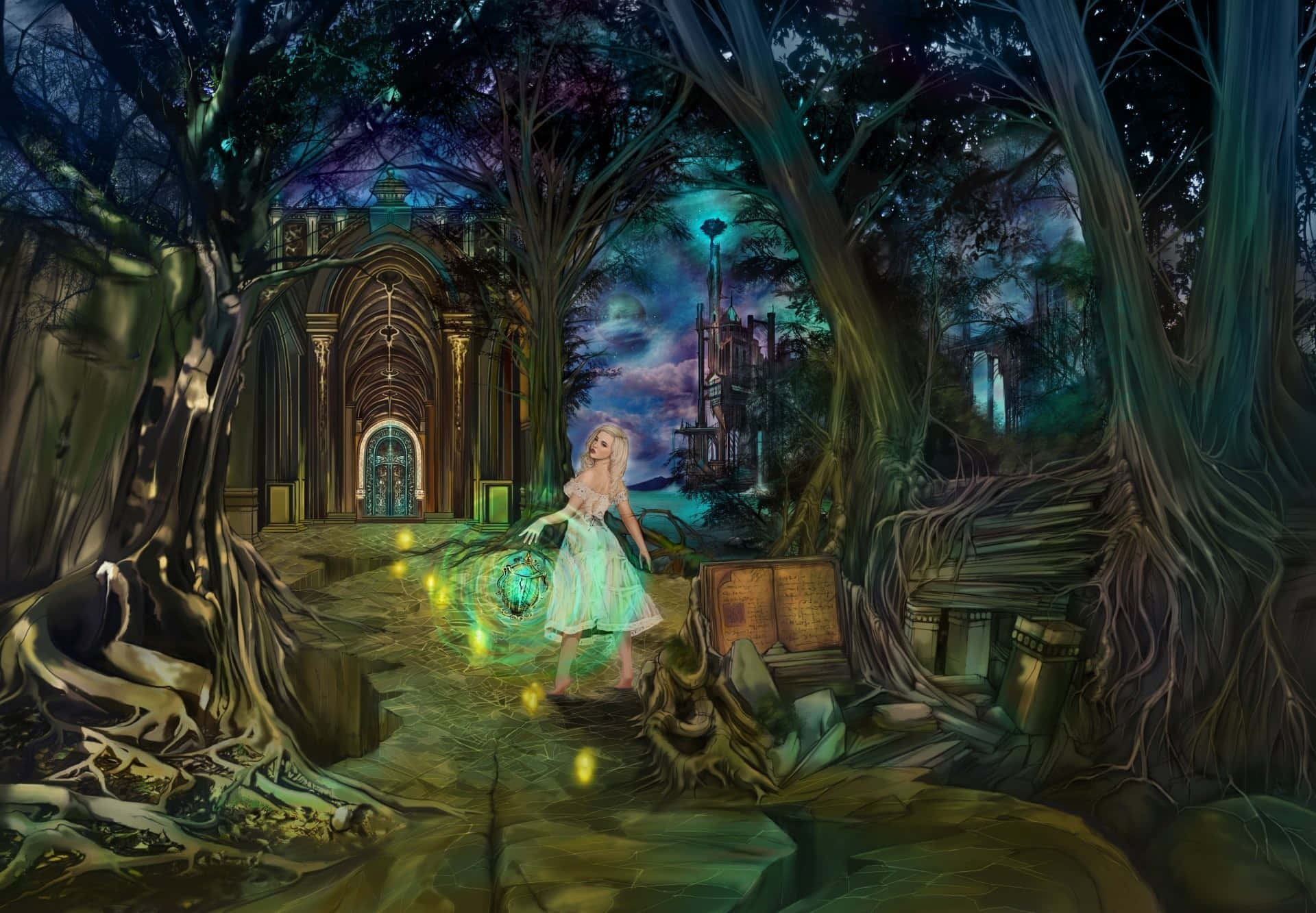 Fairy Forest Background Wallpaper