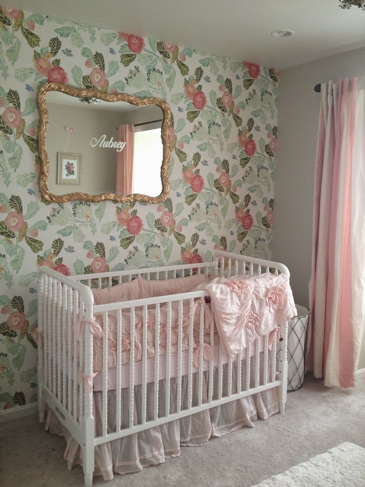 Vintage Nursery Girls Pink Decor Mirror
